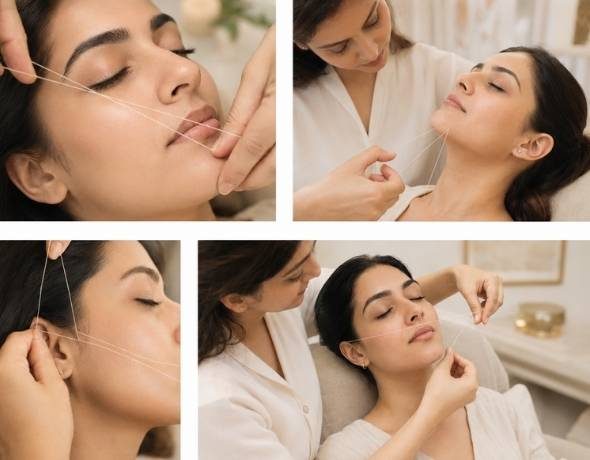 Gentle Face Threading for Flawless Skin